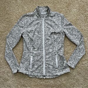 J.McLaughlin Gray White Abstract Print‎ Full Zip Athletic Jacket Size S